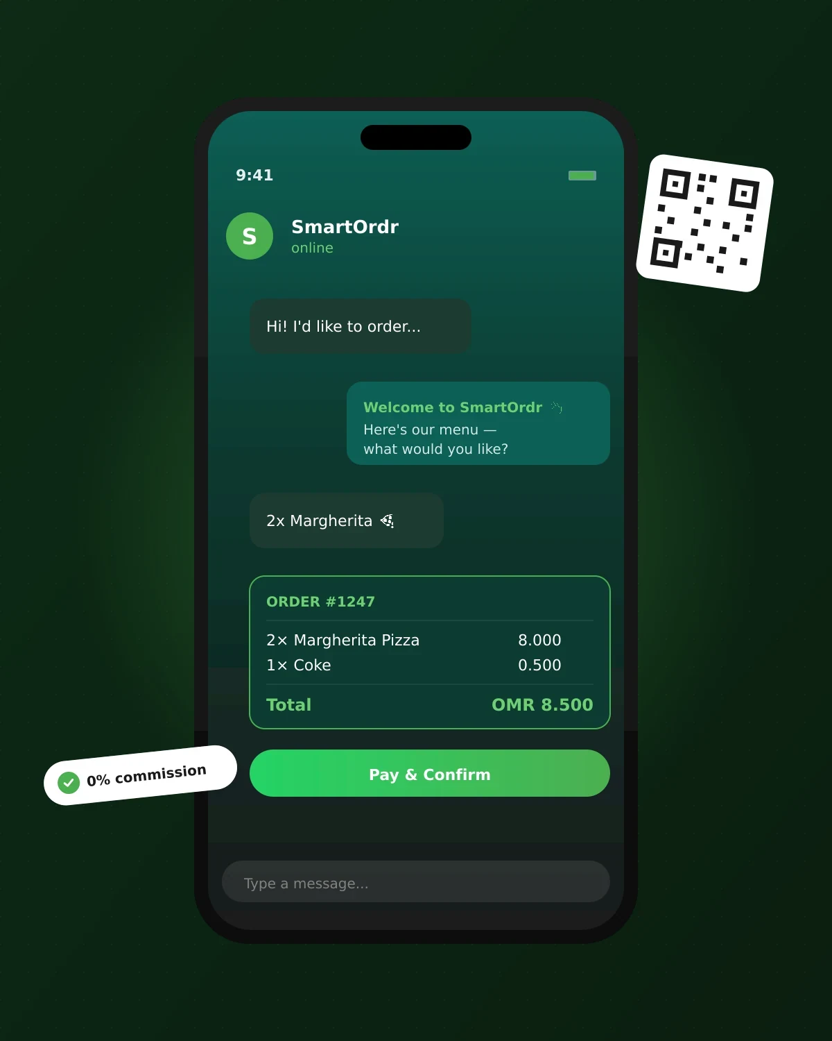 عملاء يمسحون رموز QR في المطعم لطلب الطعام عبر واتساب